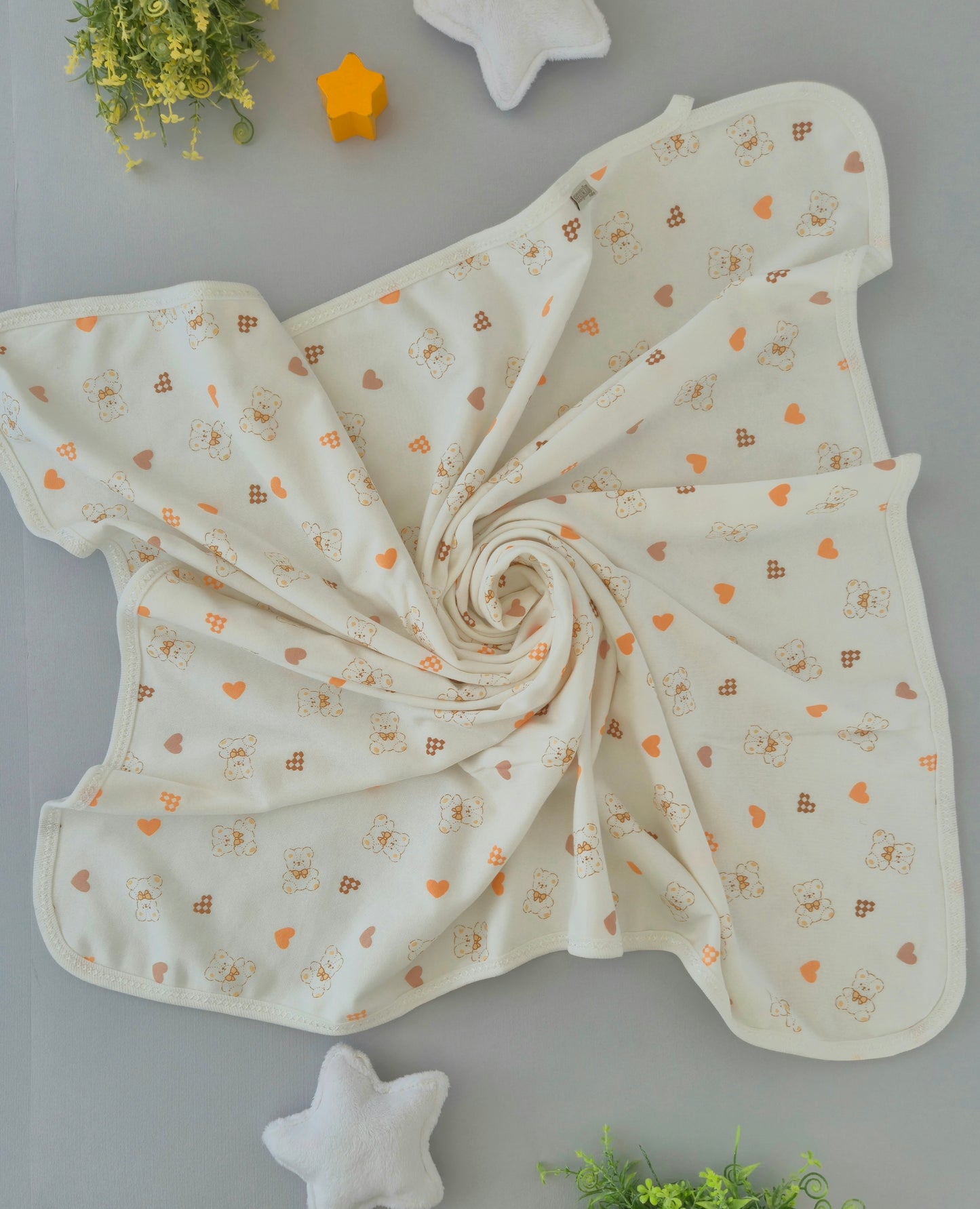 Bear heart blanket- cotton