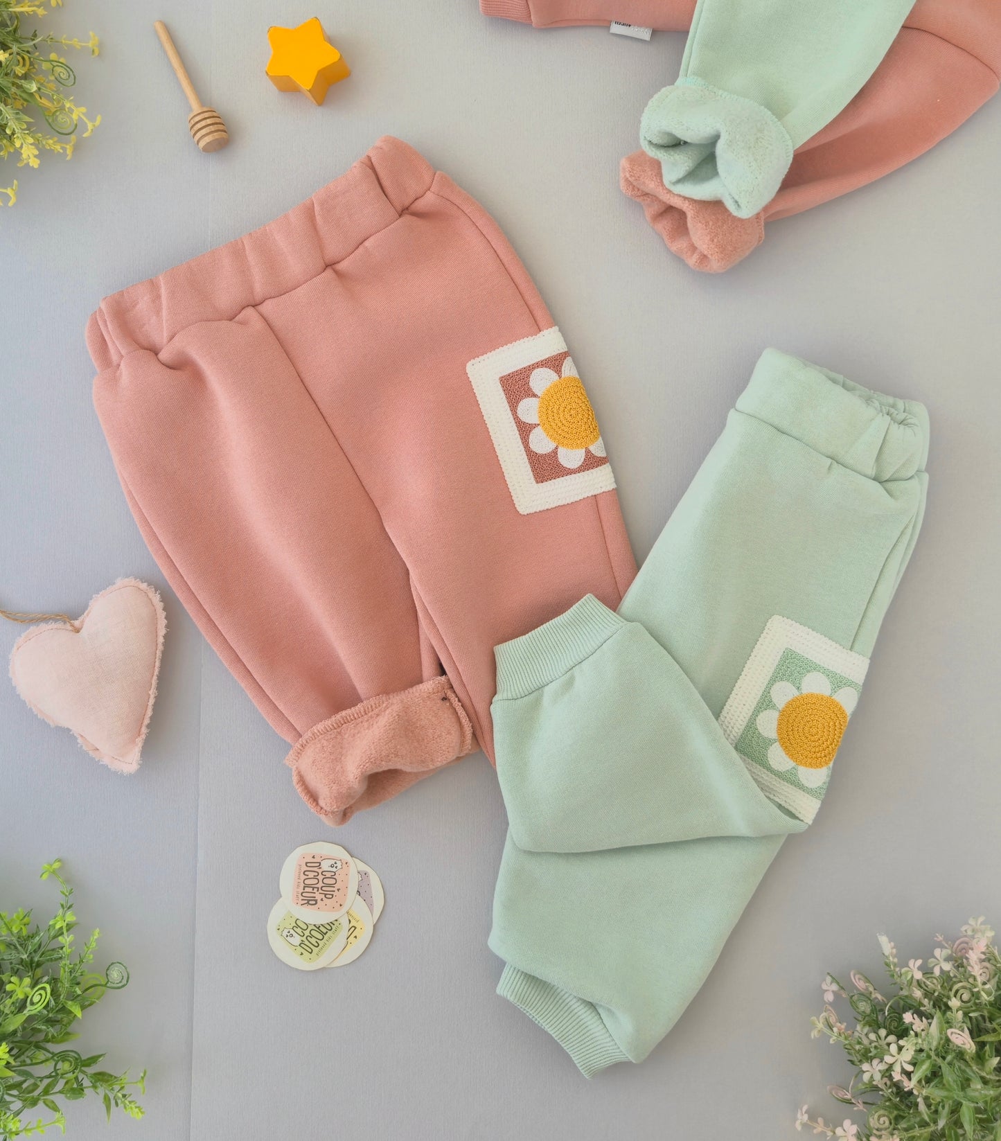 Flowery Pant- fleece inside