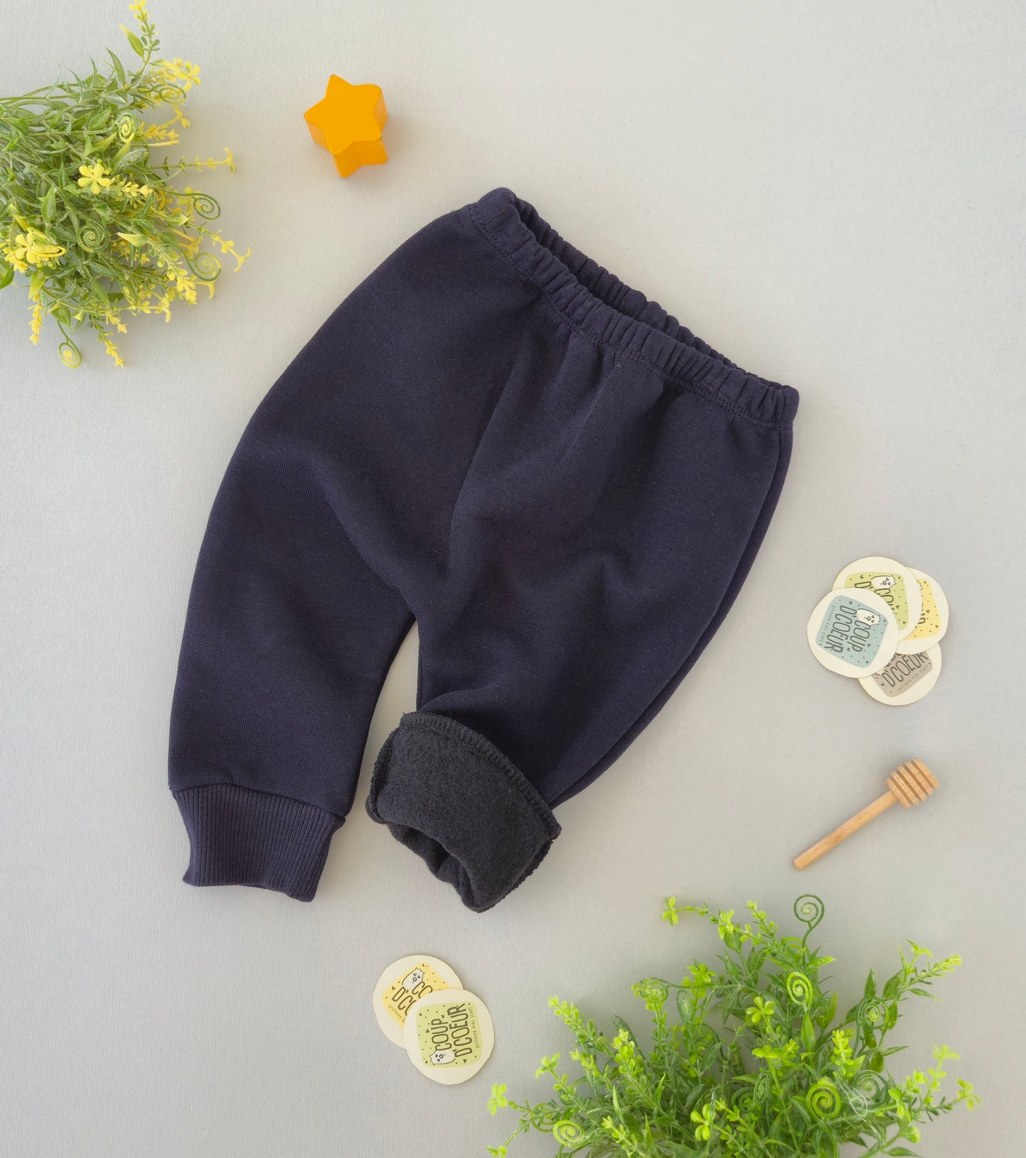 Navy fleece inside pant