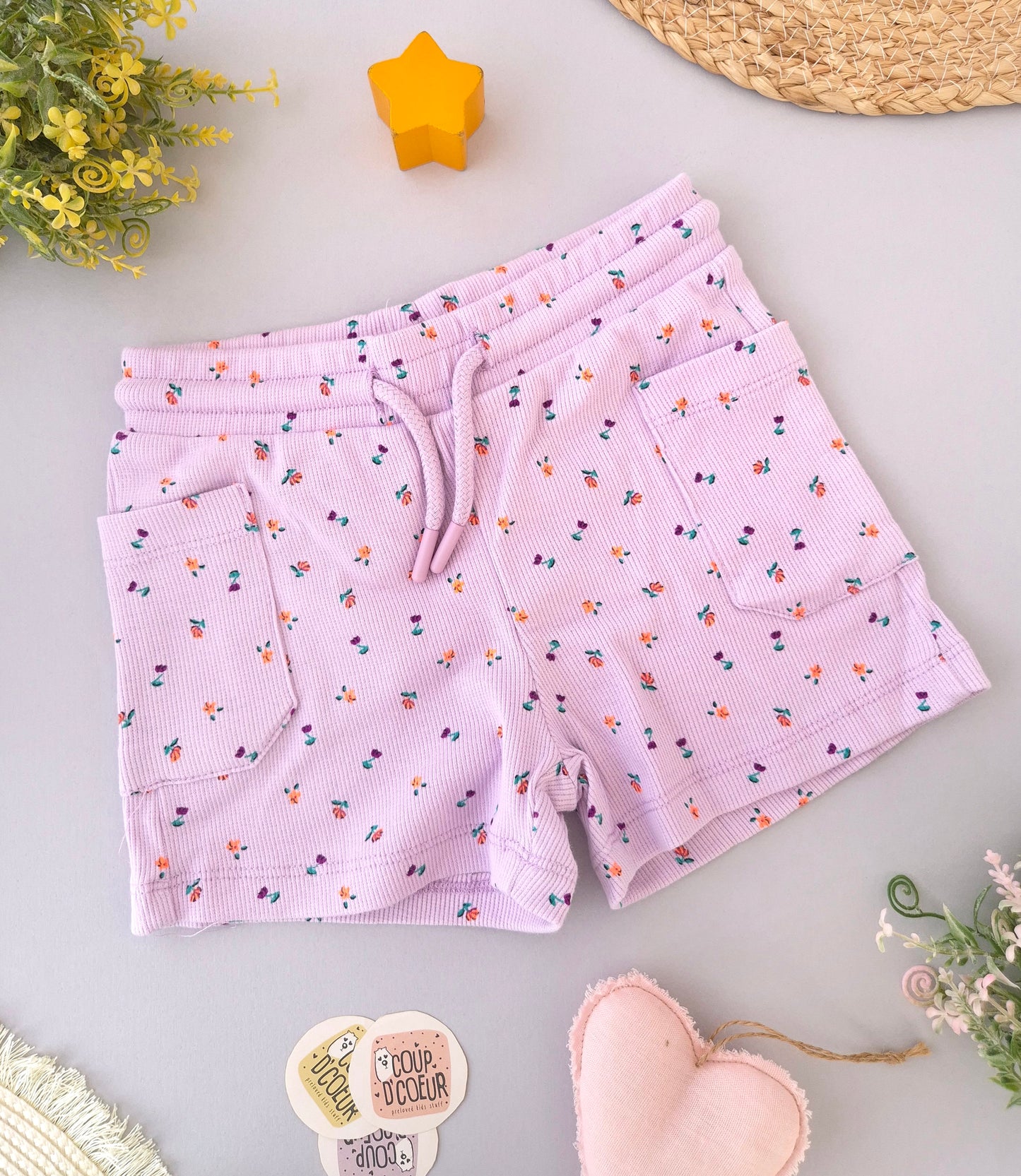 Lilac Ribbed Shorts
