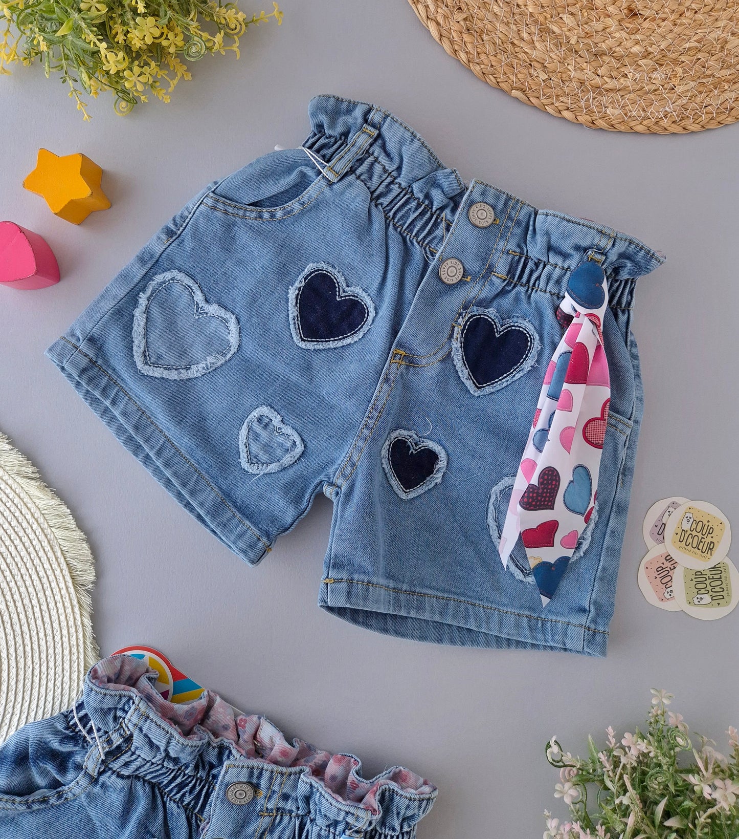 Sweetheart Denim Shorts- Oversized