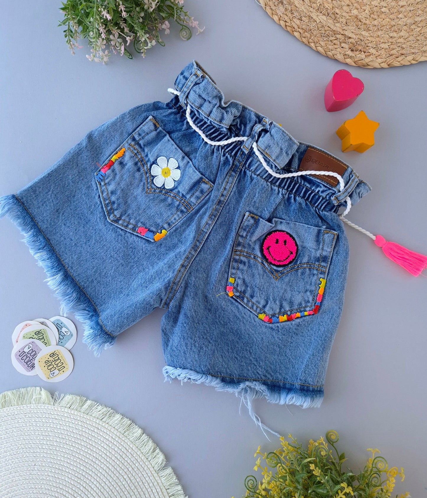 Happy Denim Shorts-Oversized