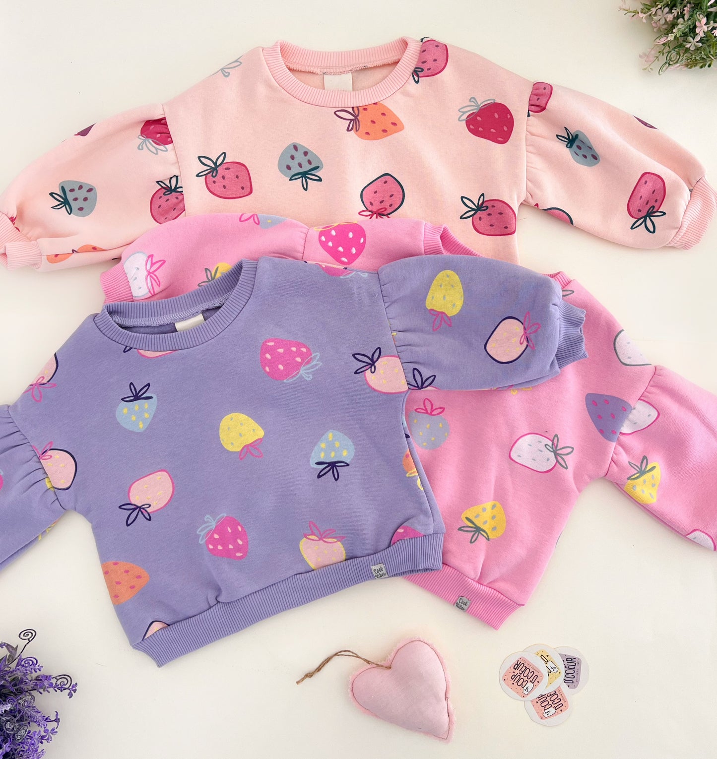 Strawberry Sweater - Fleece Inside