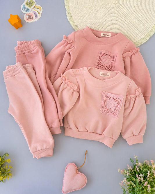 Crochet Lace Style Set - Fleece Inside