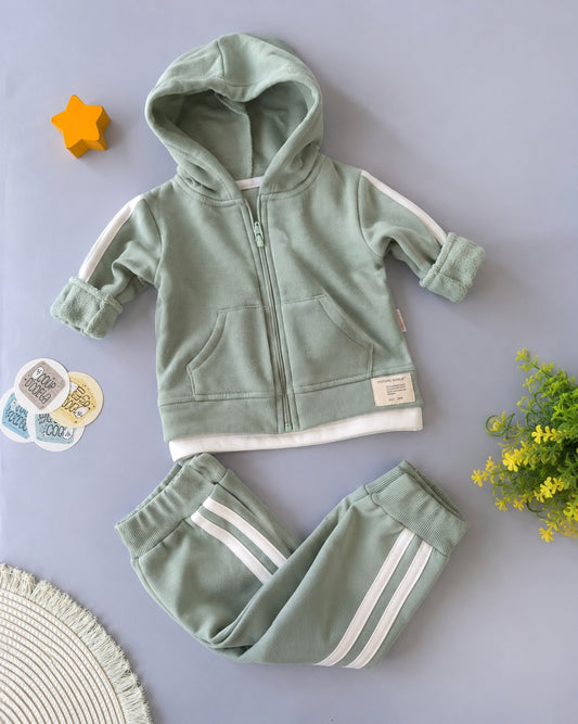 All Star Zip Set- Light Green Fleece Inside