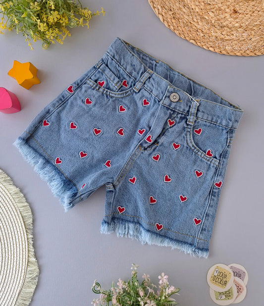 Mini Valentine Denim Shorts