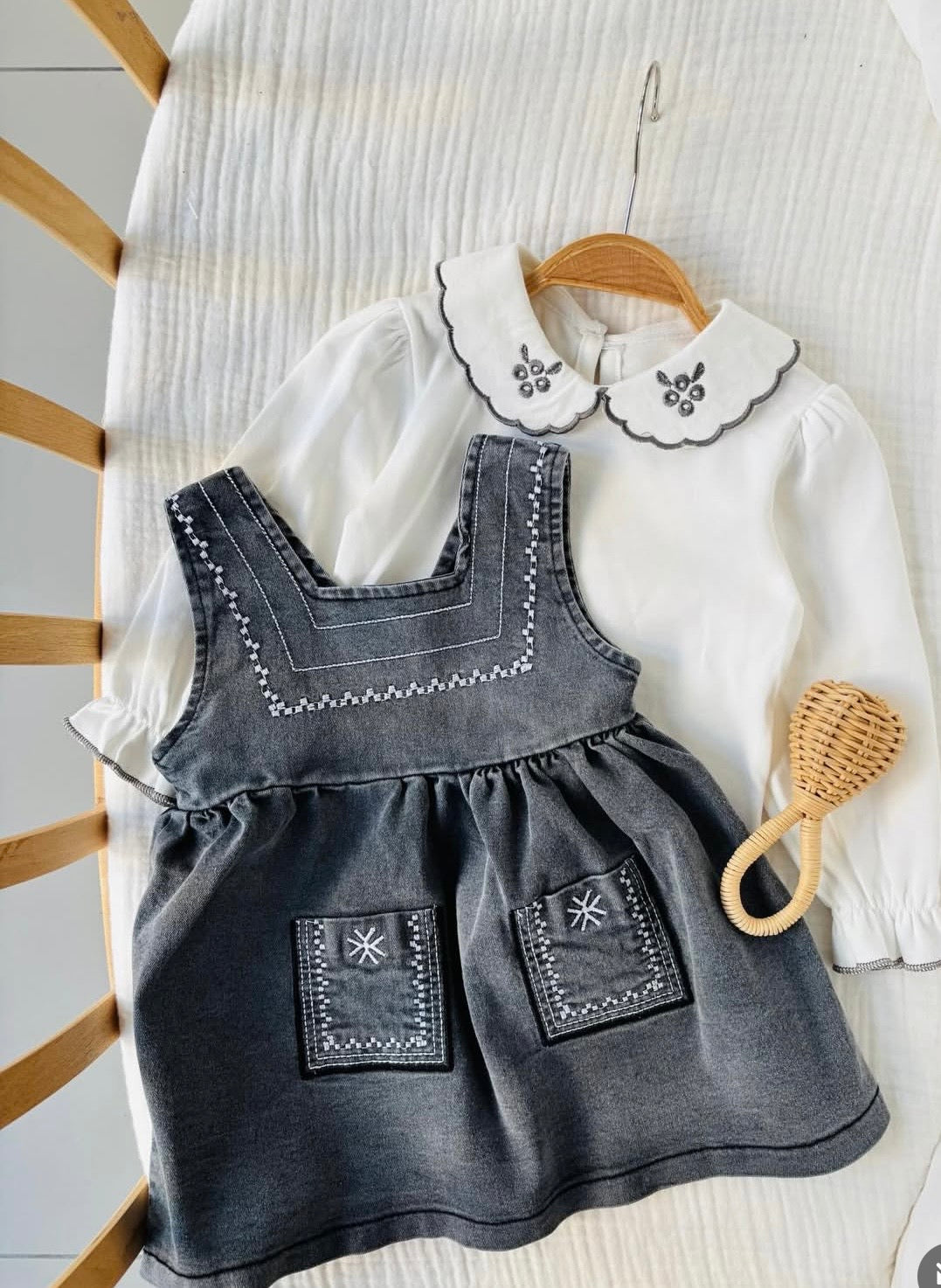 Denim Doll Dress- 2 pieces