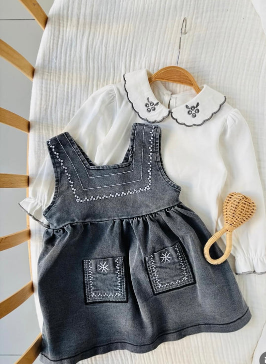 Denim Doll Dress- 2 pieces