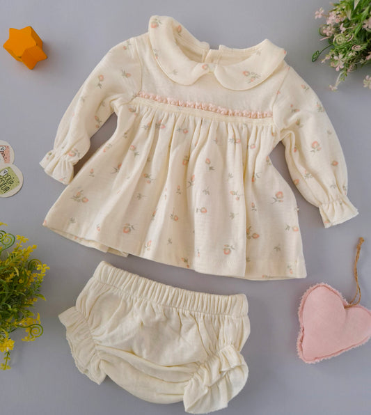 Cream Rose Dress