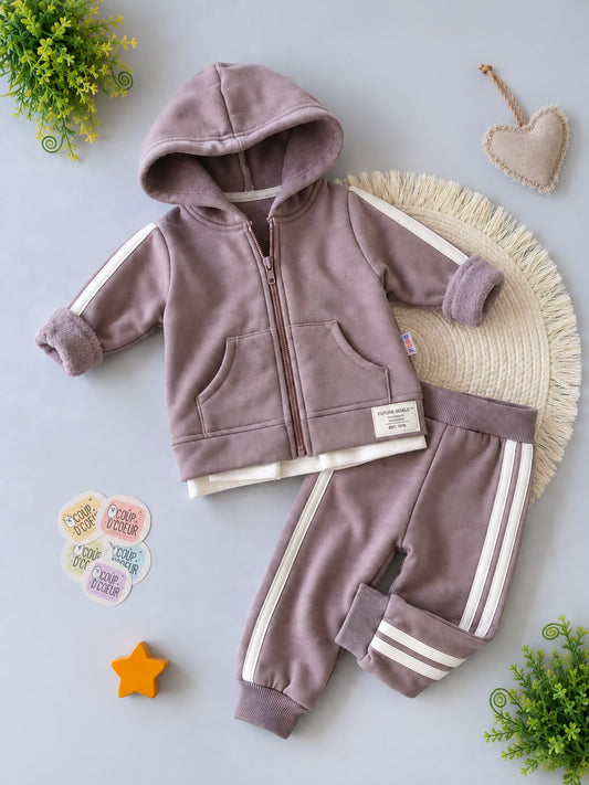 All Star Zip Set- Greige Fleece Inside