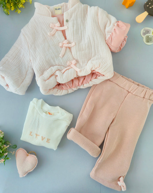 Love set-3 pcs fleece inside pants