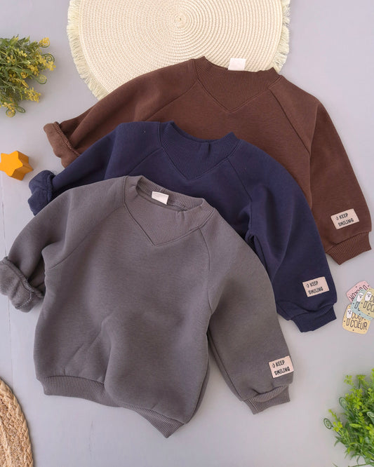 Mini Joy Crewneck Sweater-Fleece inside