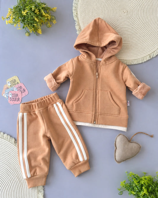 All Star Zip Set- Beige Fleece Inside