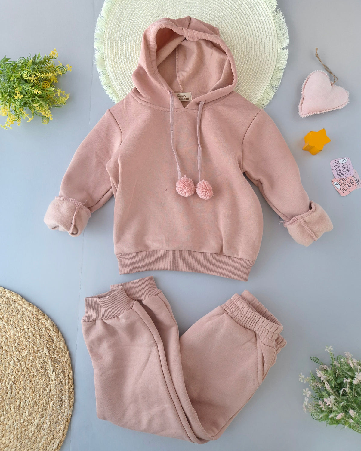 Sweet Fluff Hoodie Set- Fleece Inside