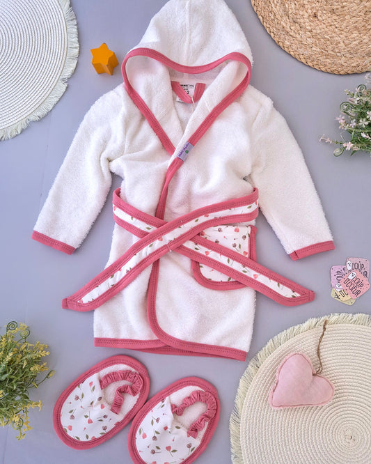 Bathrobe With Slipper- Blush