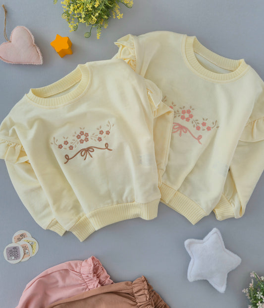 Mini flower design sweater-cotton