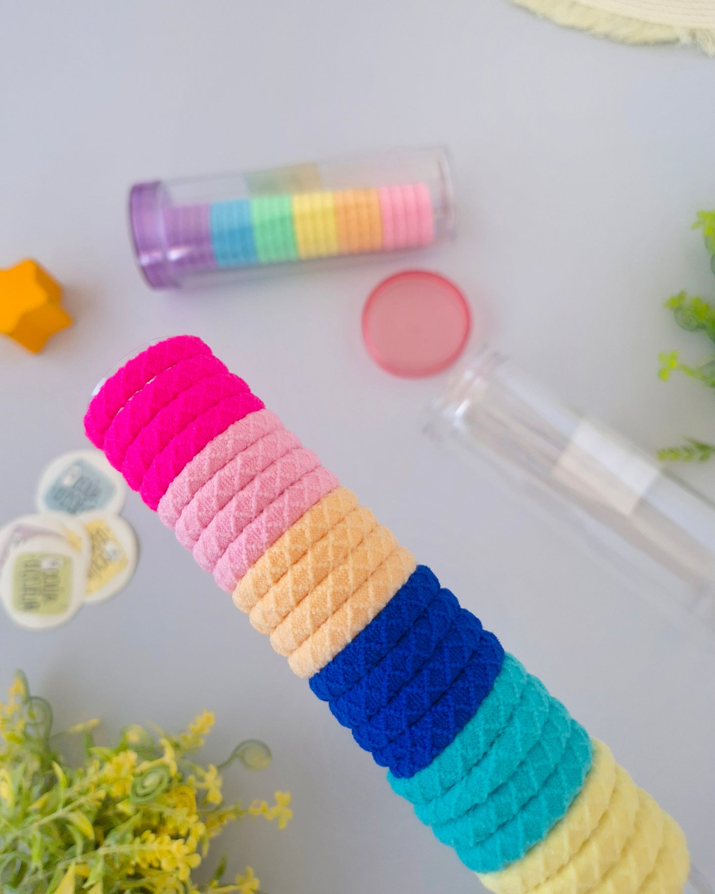 Rainbow Mini Hair Elastic- 1 box includes 24 pcs