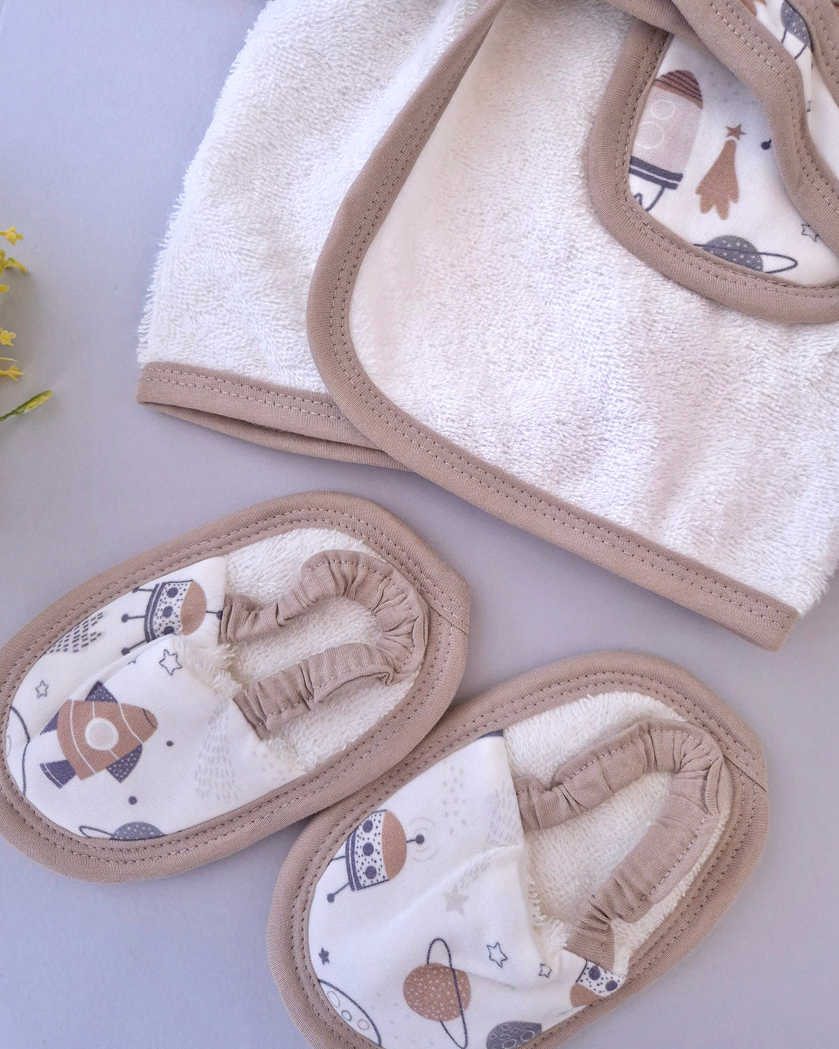 Bathrobe With Slipper- Greige