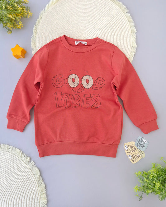 Good Vibes Brick Sweater