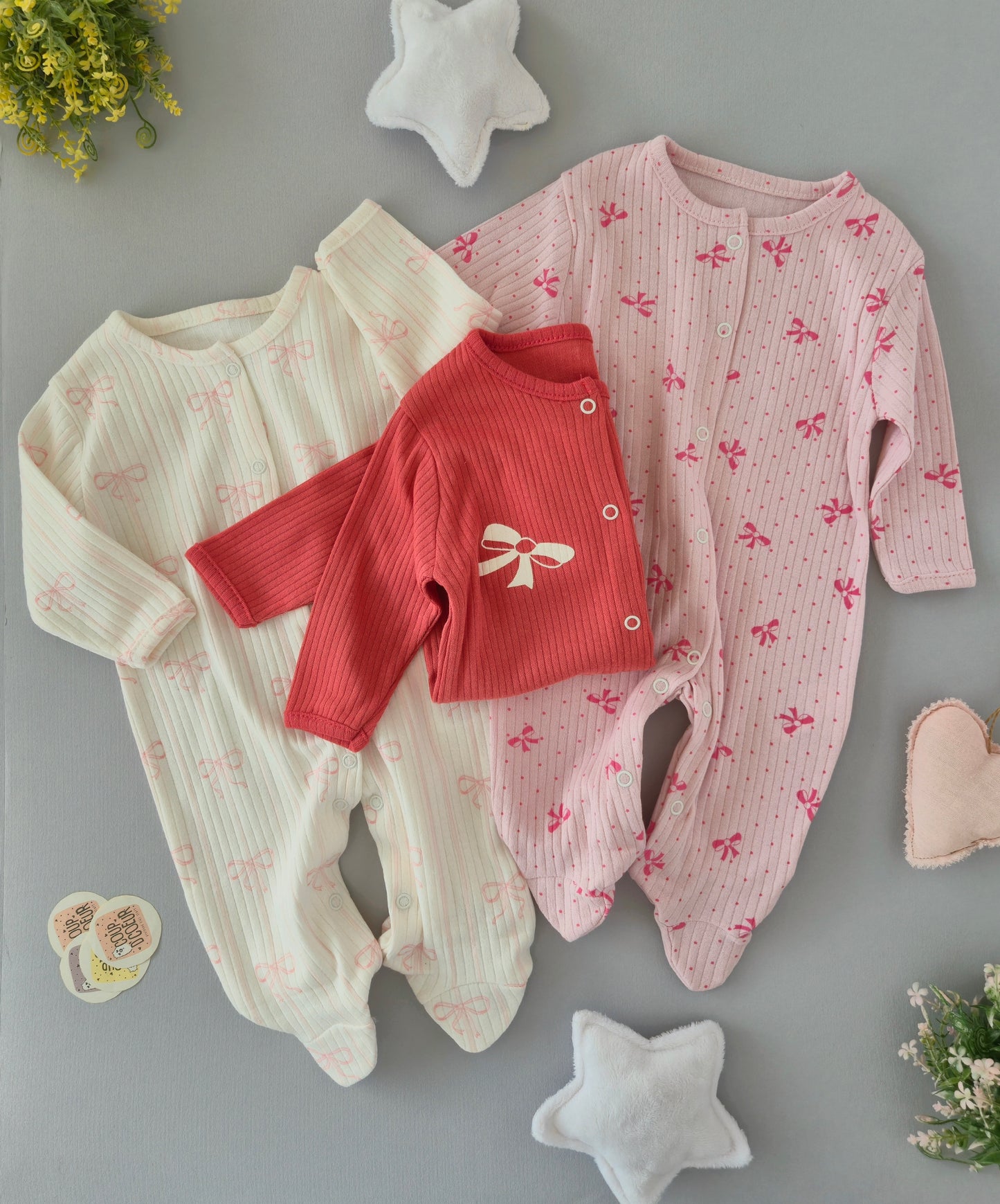 Ribbon overall-cotton closed legs