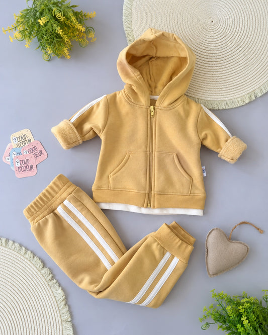 All Star Zip Set- Mustard Fleece Inside