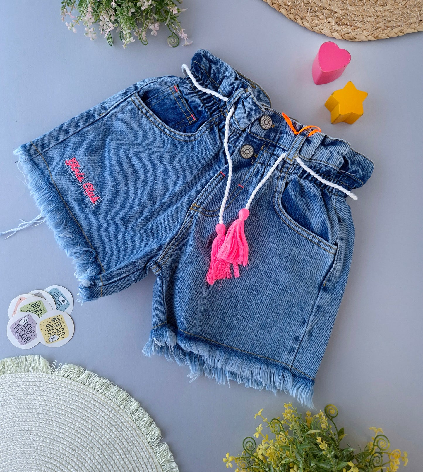 Happy Denim Shorts-Oversized