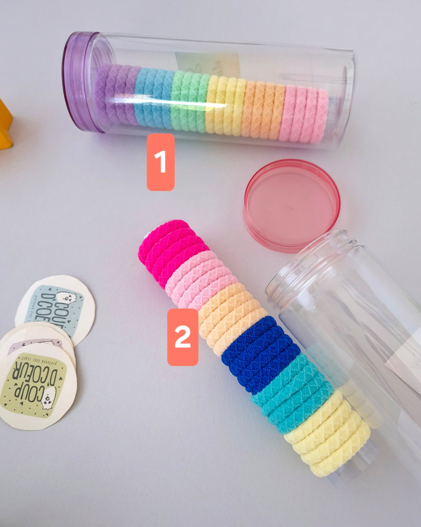 Rainbow Mini Hair Elastic- 1 box includes 24 pcs