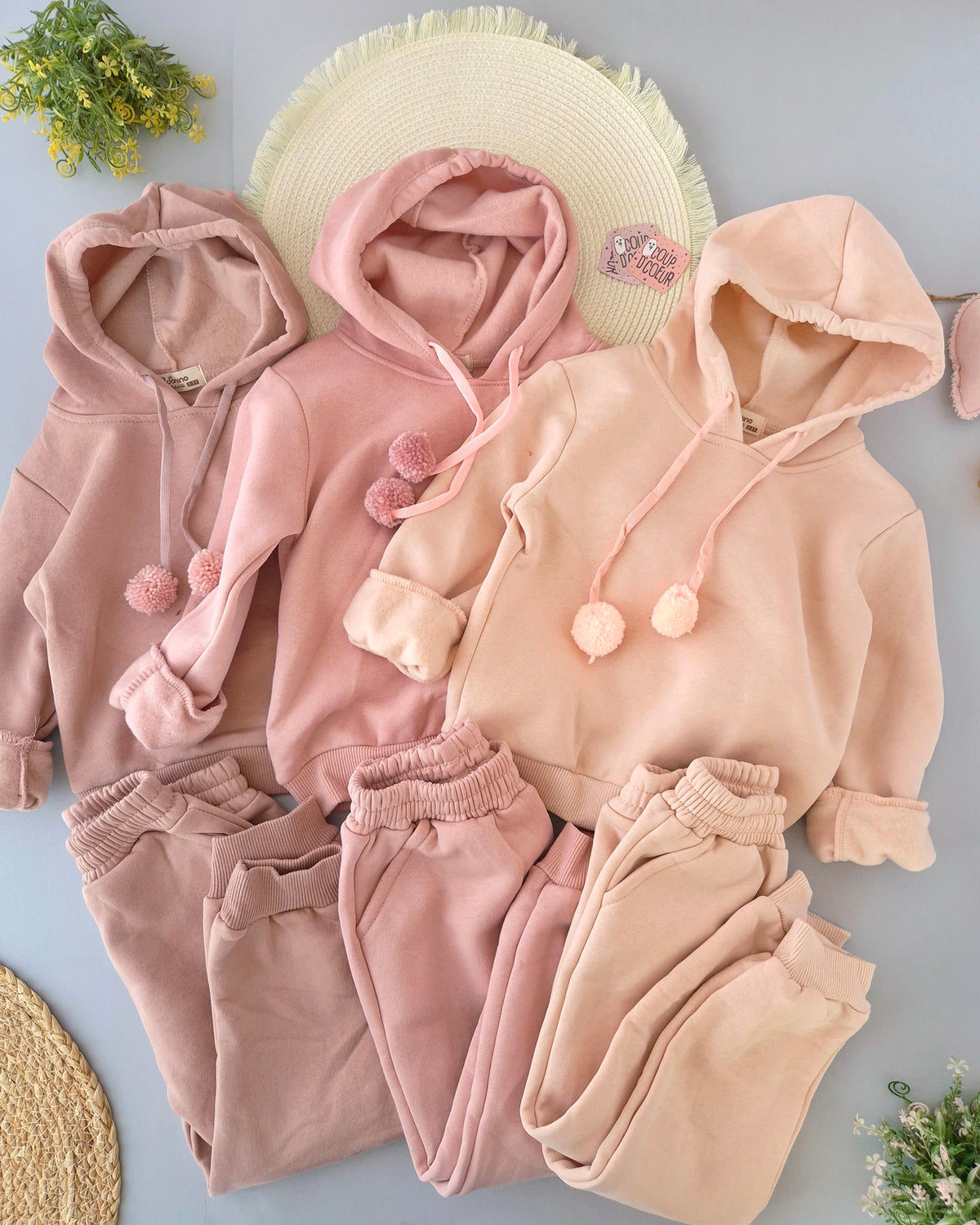 Sweet Fluff Hoodie Set- Fleece Inside