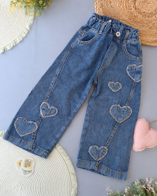 Lovely Hearts Wide Leg Jeans