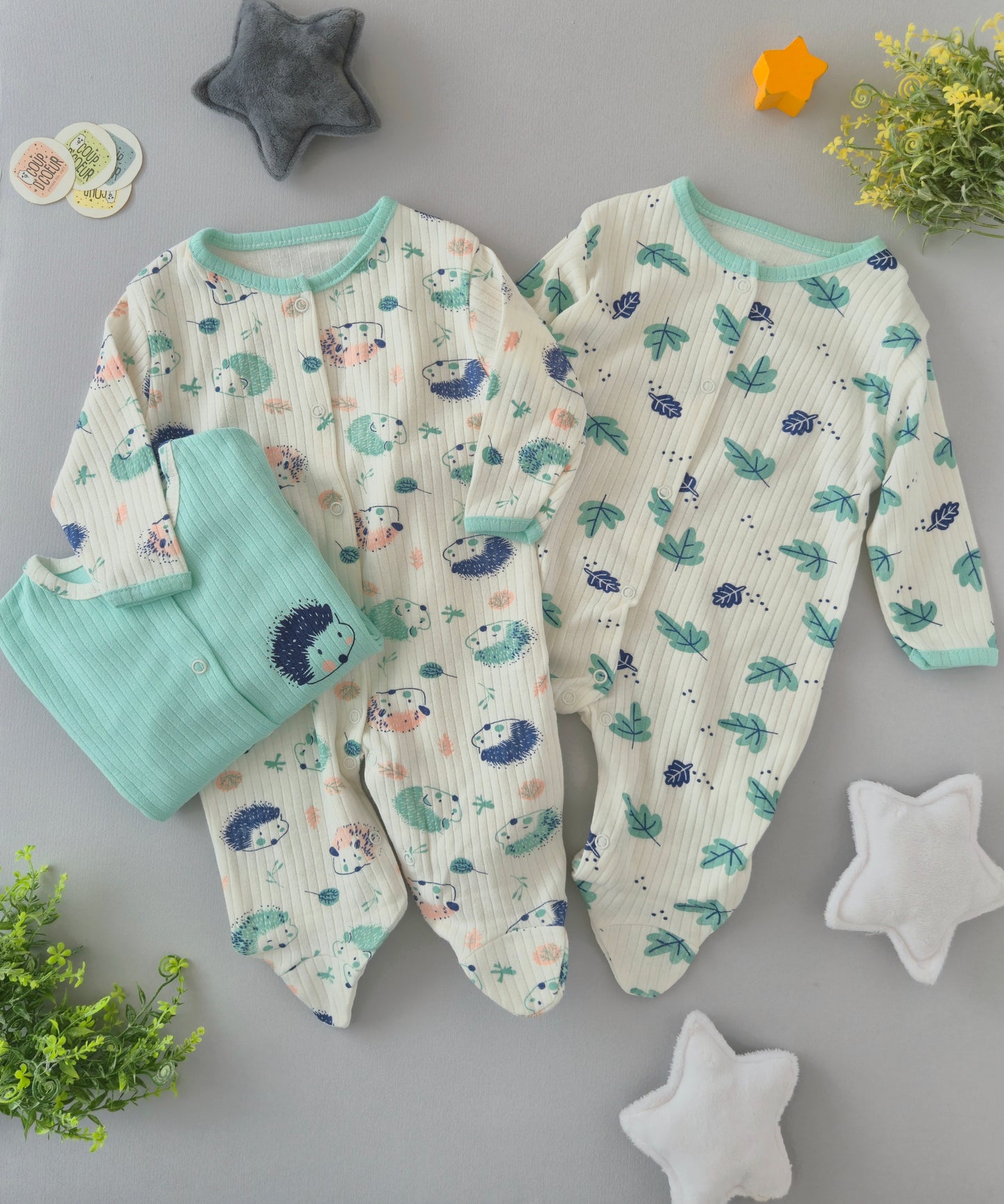 Hedgehog overall-cotton closed legs