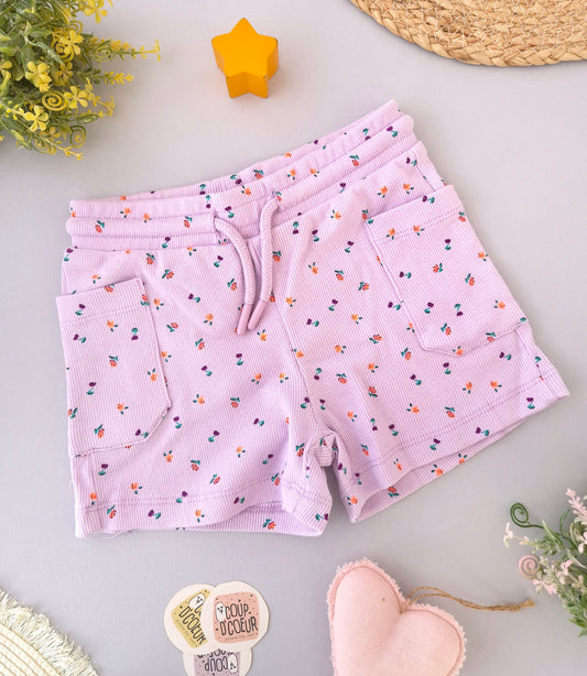 Lilac Ribbed Shorts