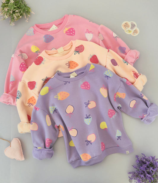 Strawberry Sweater - Fleece Inside