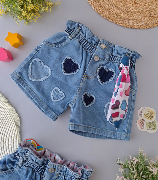 Sweetheart Denim Shorts- Oversized
