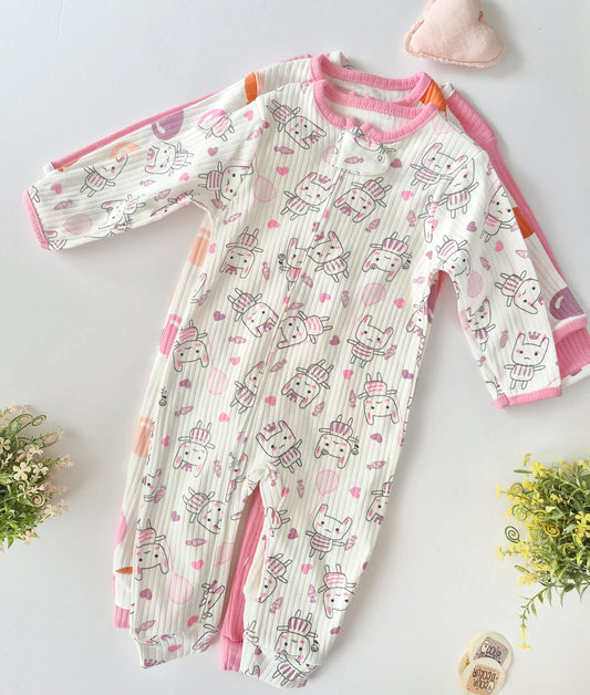 White cats overall- open legs cotton