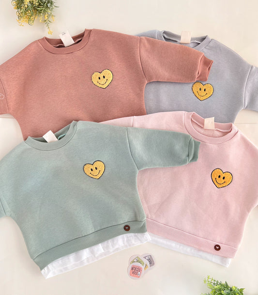 Smiley Sweater-Fleece Inside