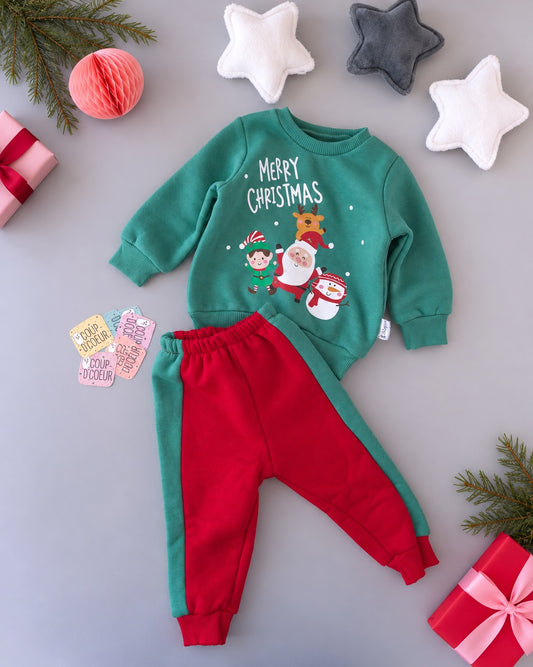 The North Pole Set- Green & Red Fleece Inside