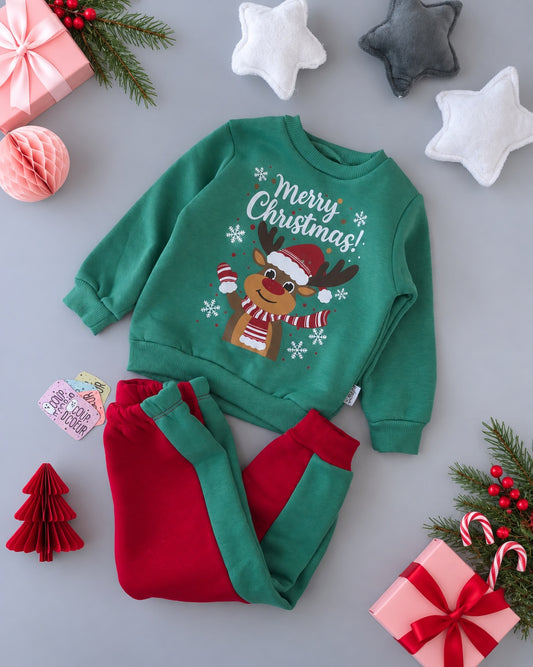 The Rudolf Set- Green & Red Fleece Inside