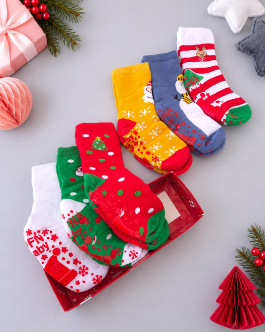 Santa’s Sock Drawer Box- 6 Pairs