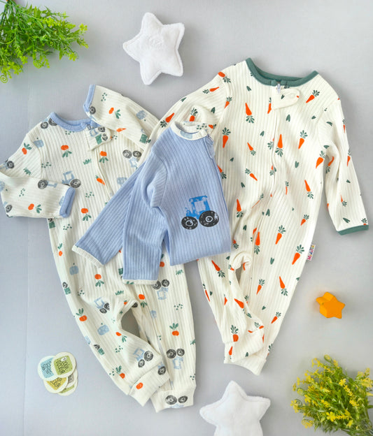 Boy tractor overall-cotton open legs