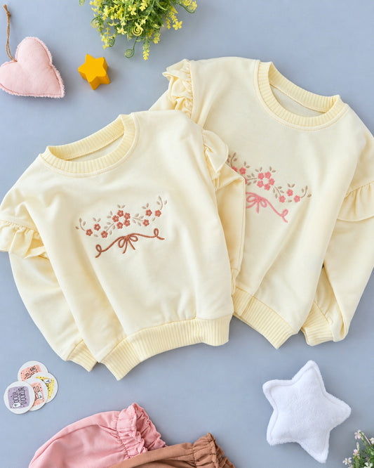 Mini flower design sweater-cotton